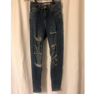 Topshop Moto Jamie High Rise Destroyed 25 Short